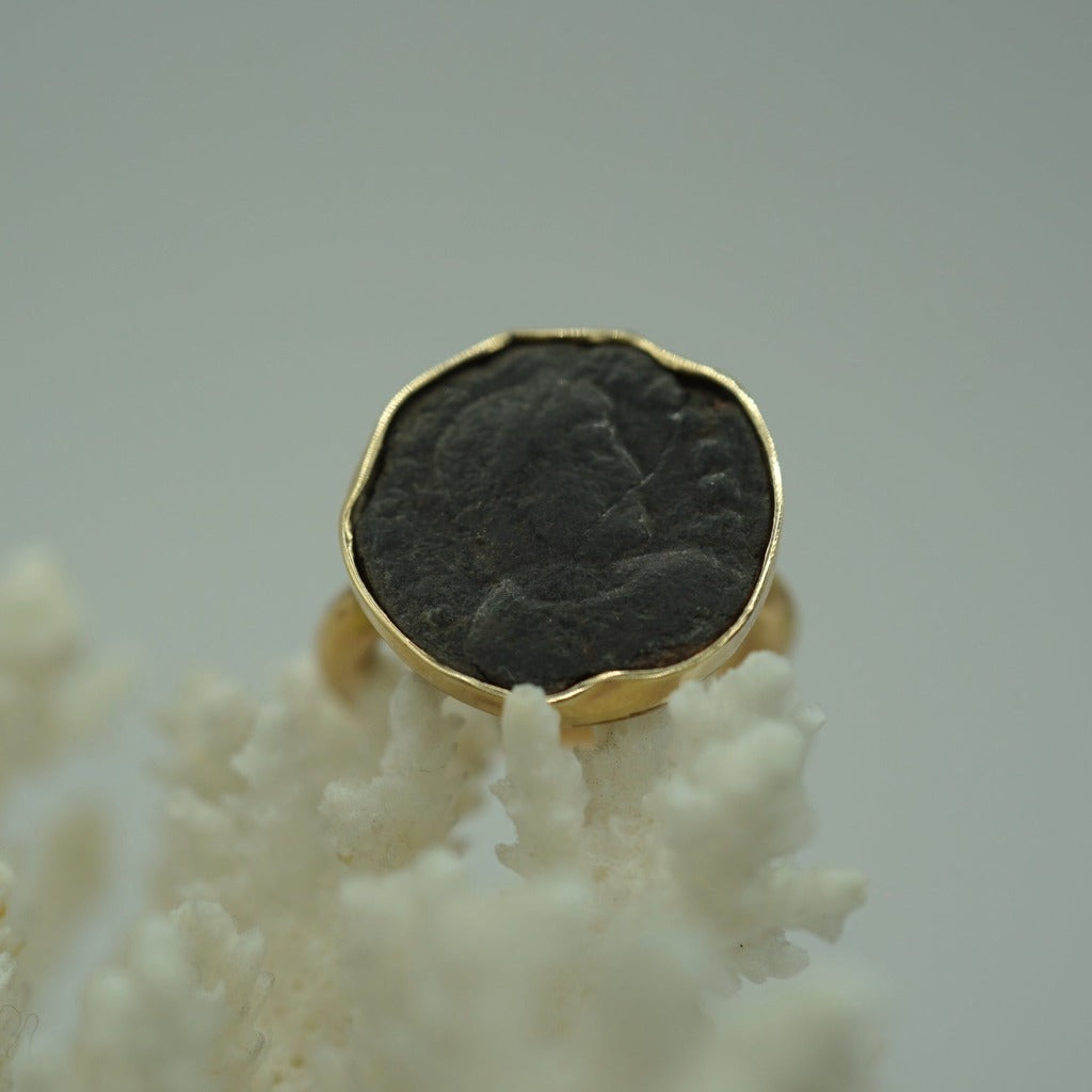 Roman Coin Gold Ring, Badger's Velvet