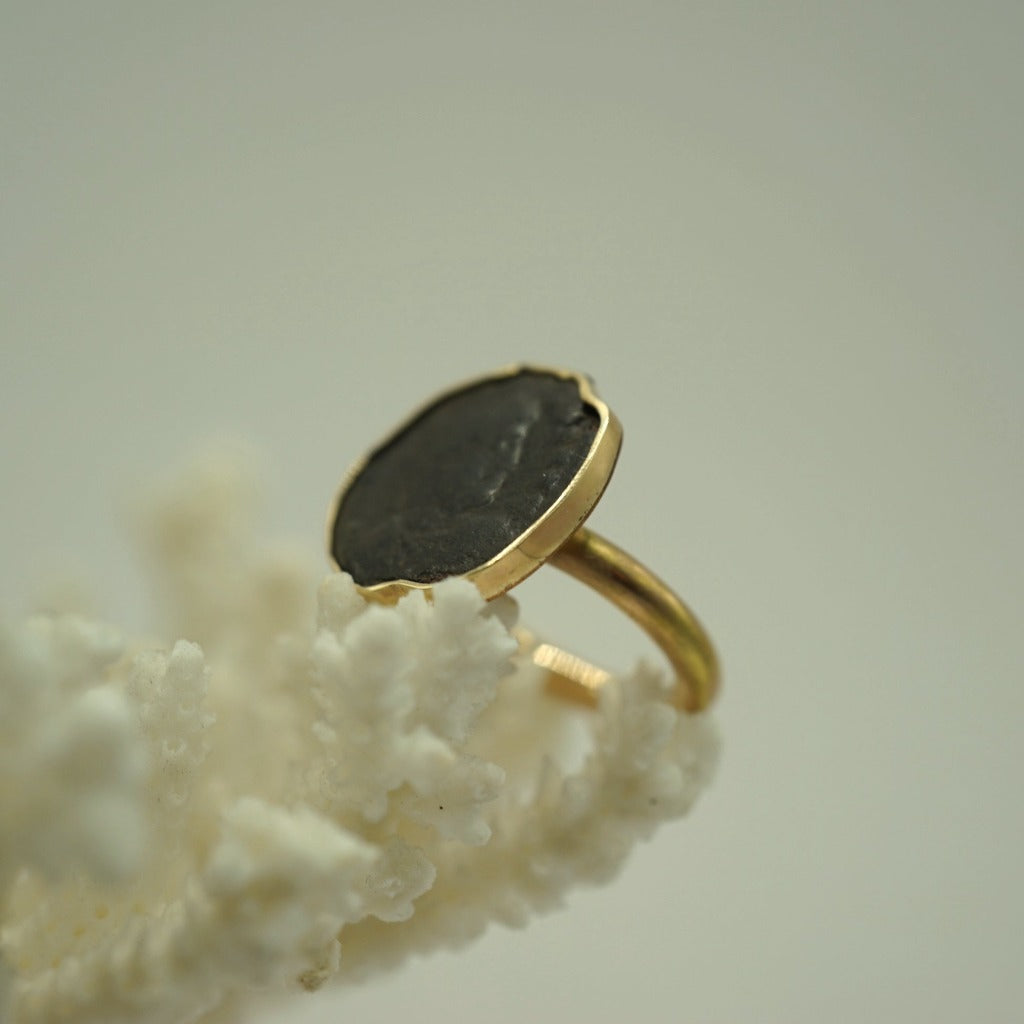 we love the crack that goes through the coin adding to the.