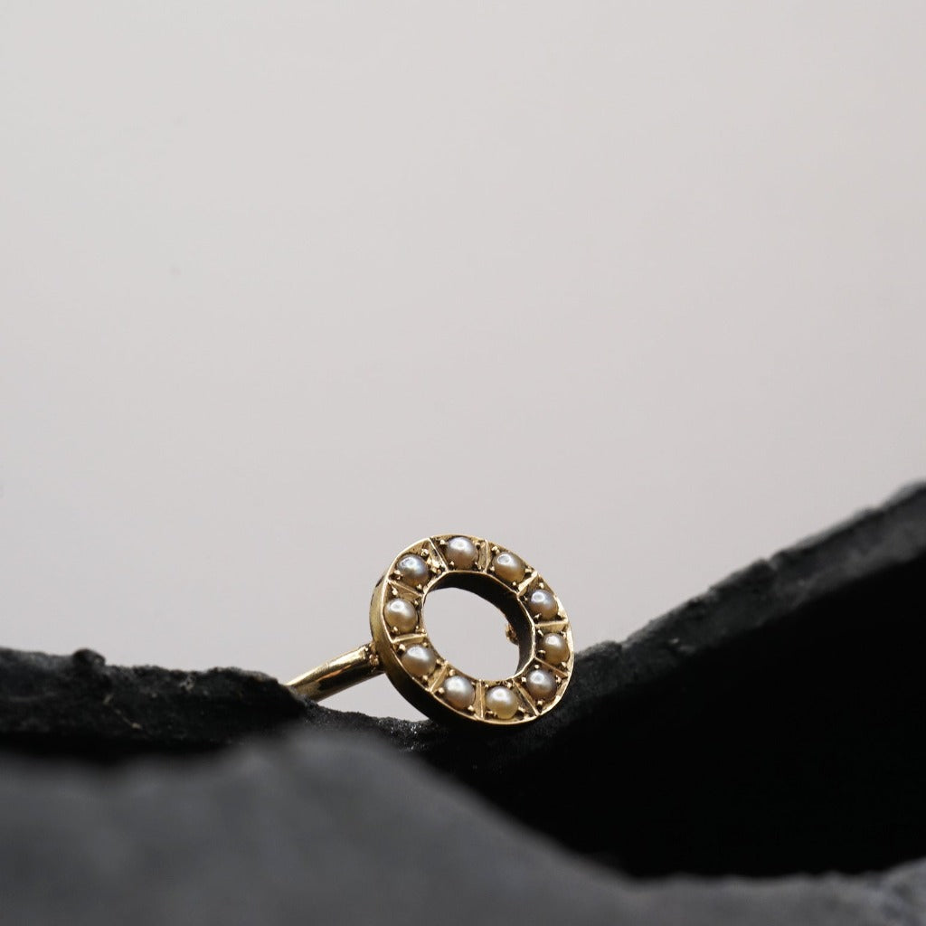 9ct Gold Seed pearl circle ring