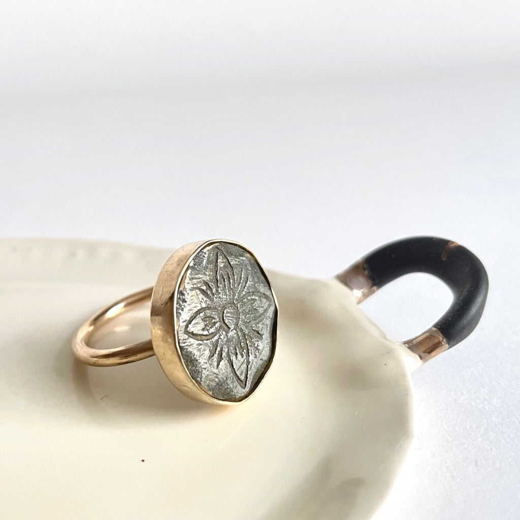 Gold and Bronze Flower Star Ring.