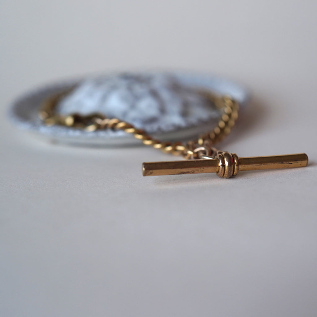 Gold Albert watch chain Bracelet Badger's Velvet
