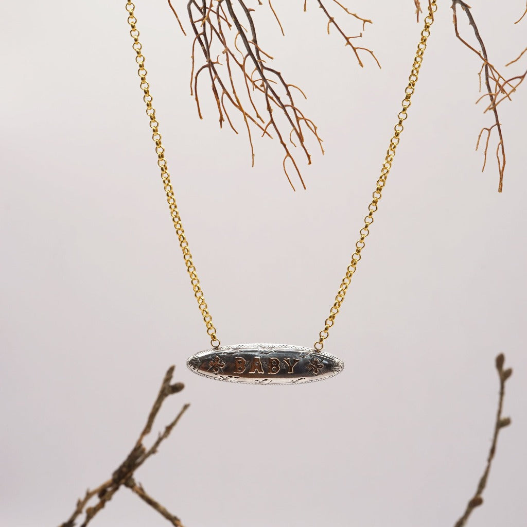 Silver and Gold Antique BABY Necklace