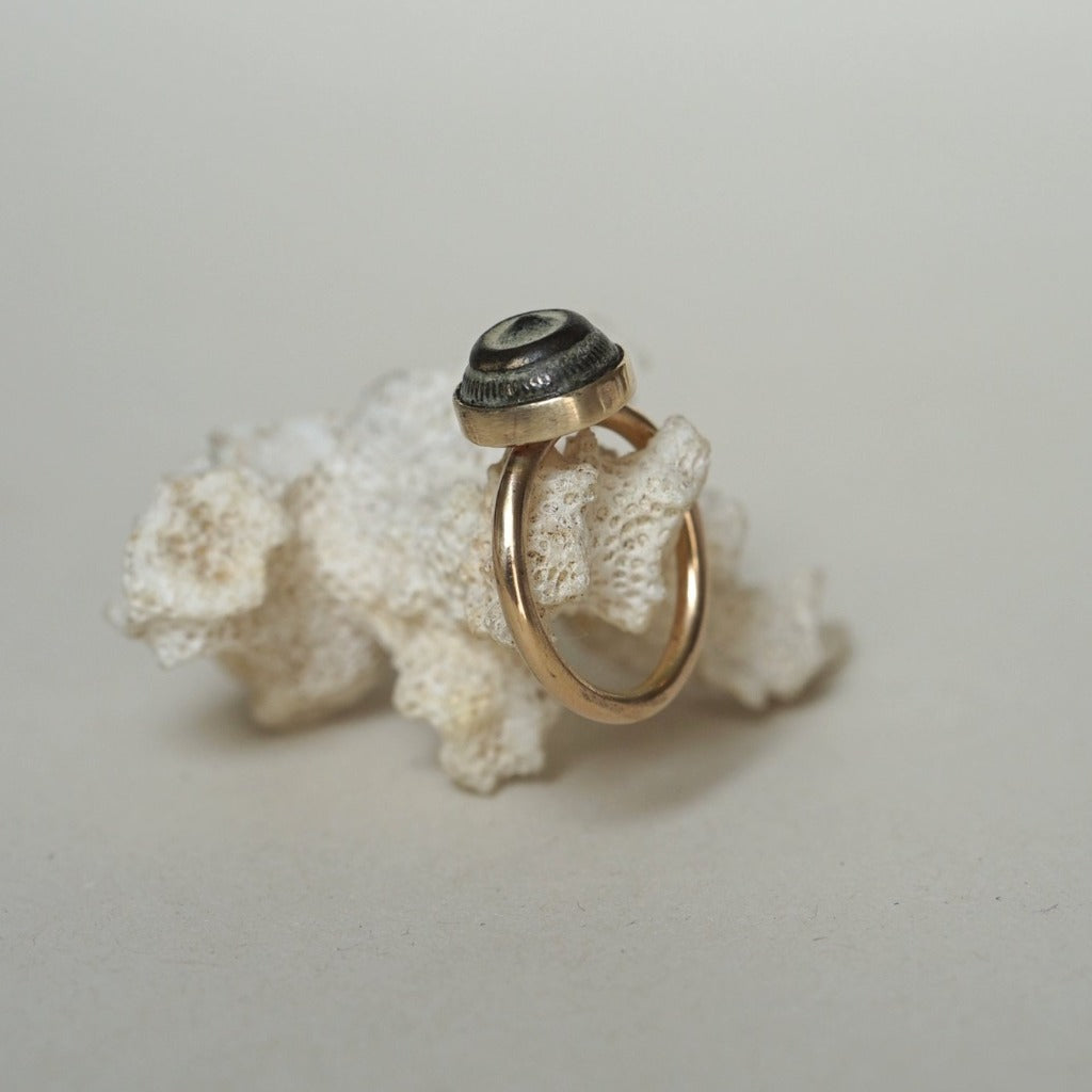 Gold and Bronze Dome Ring Badgers Velvet