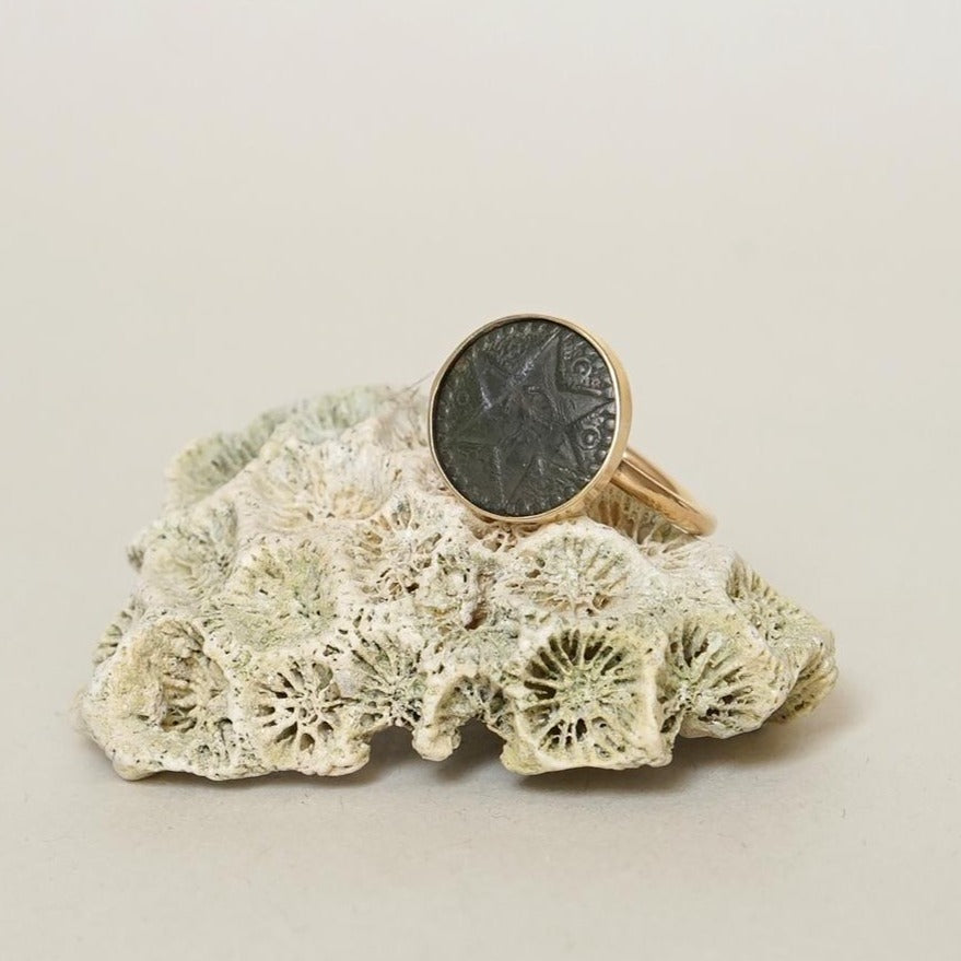 Gold and Bronze Cast Star Ring.