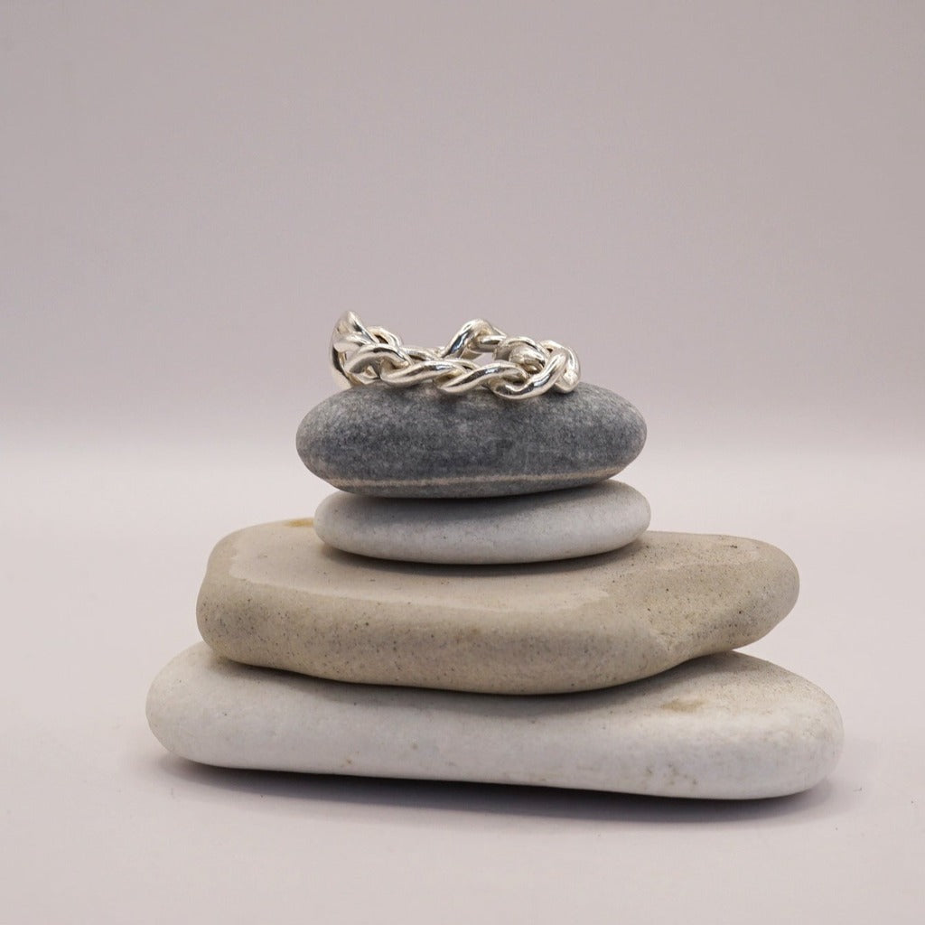 Chunky Silver Curb Chain Ring