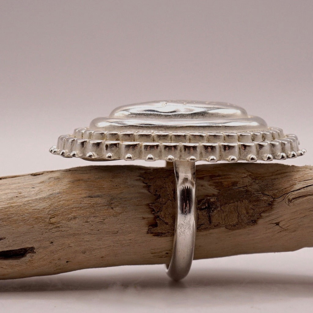 Large Silver Edwardian Ring
