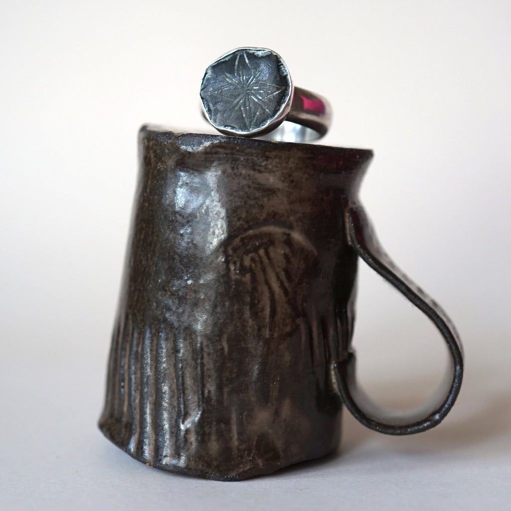 Bronze and silver chunky ring