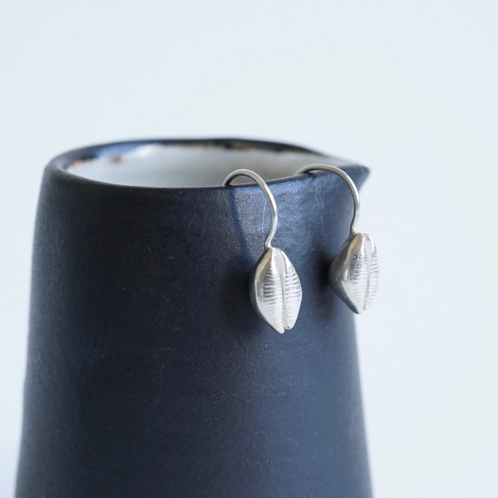 Silver Cowrie Shell Gold Earrings Badger's Velvet