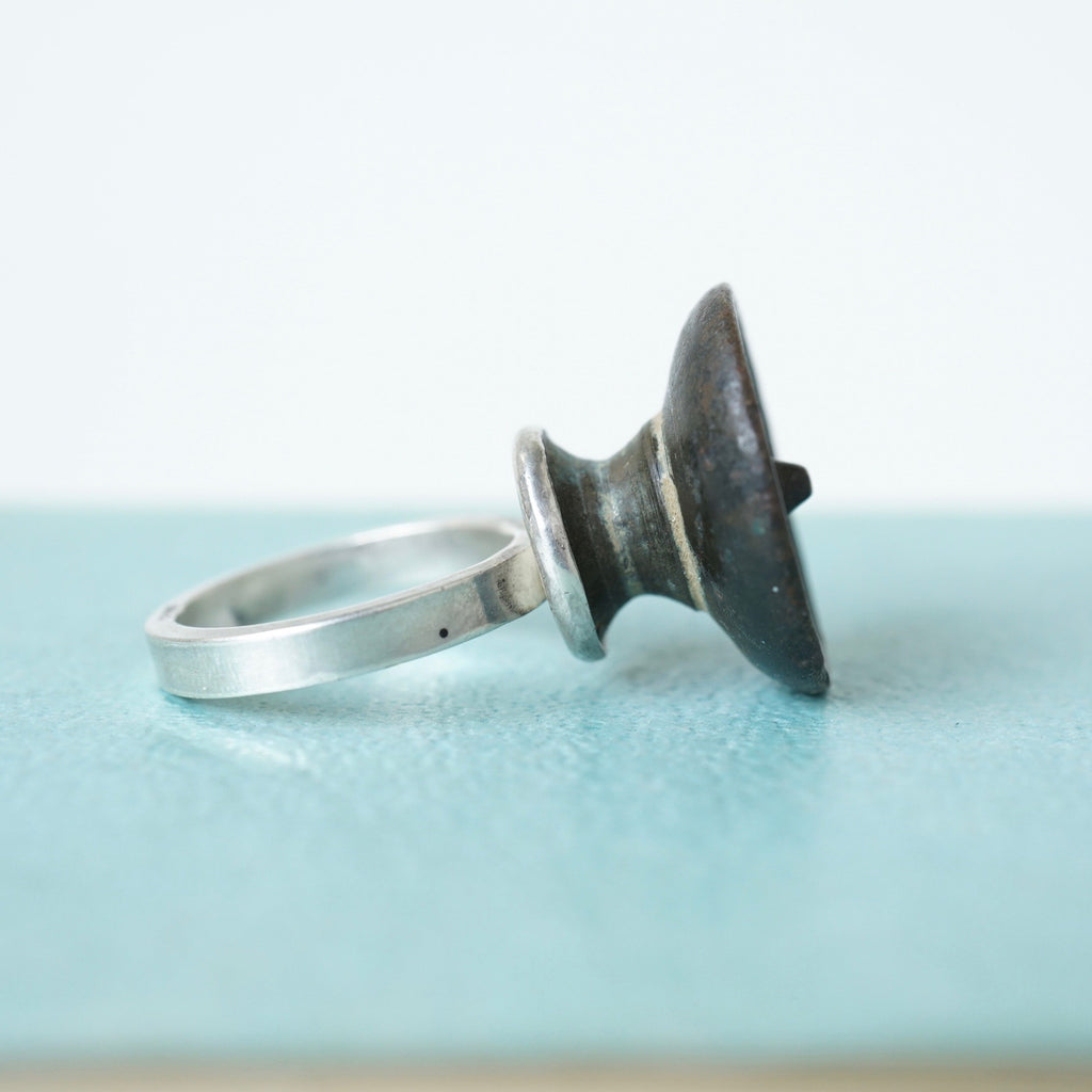 Antique Bronze Tall Ring