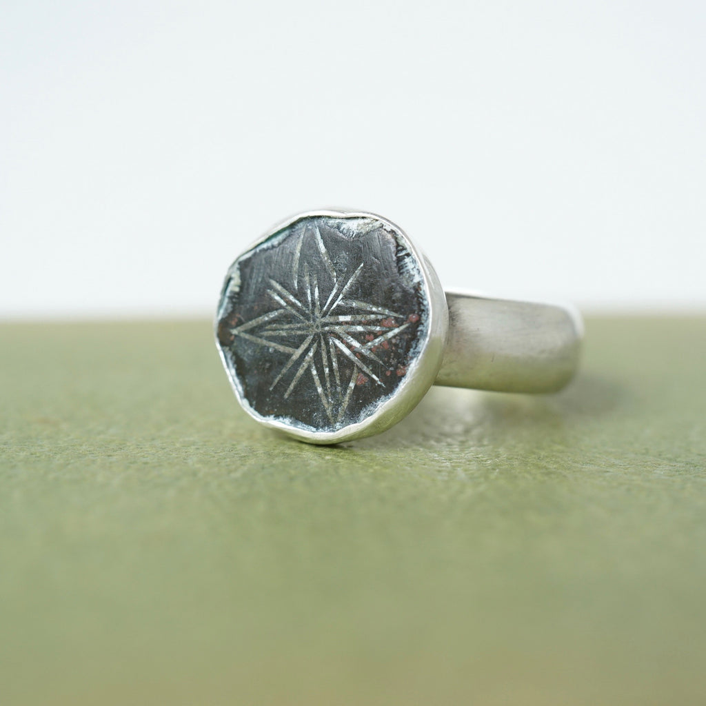 Silver and Bronze Little  Star Ring