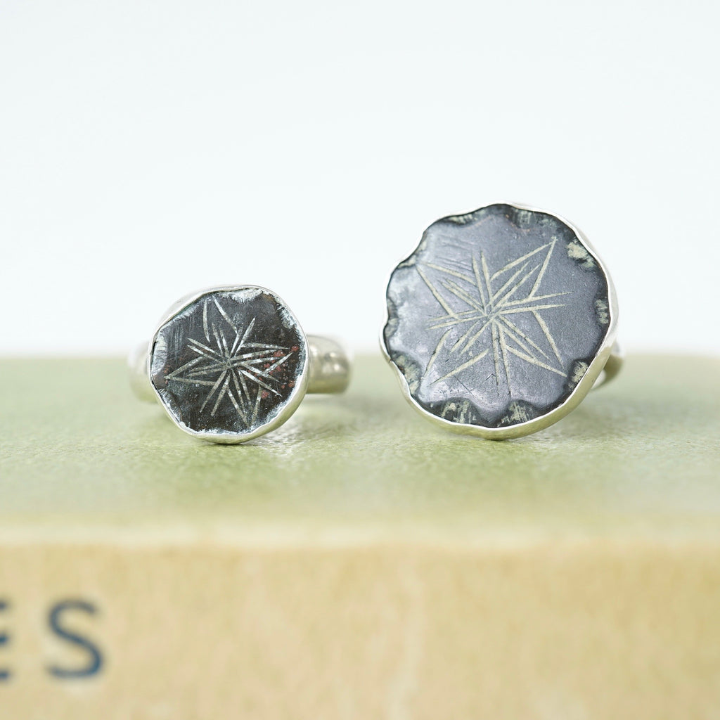 Silver and Bronze Little  Star Ring