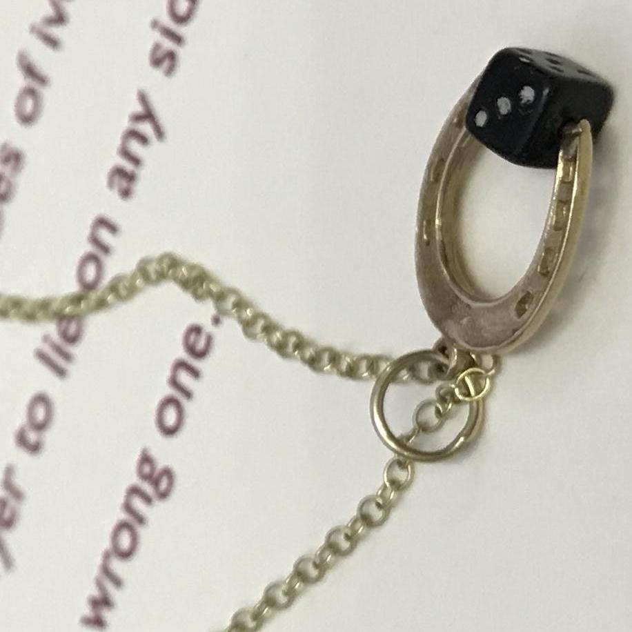 Gold Horseshoe charm necklace.