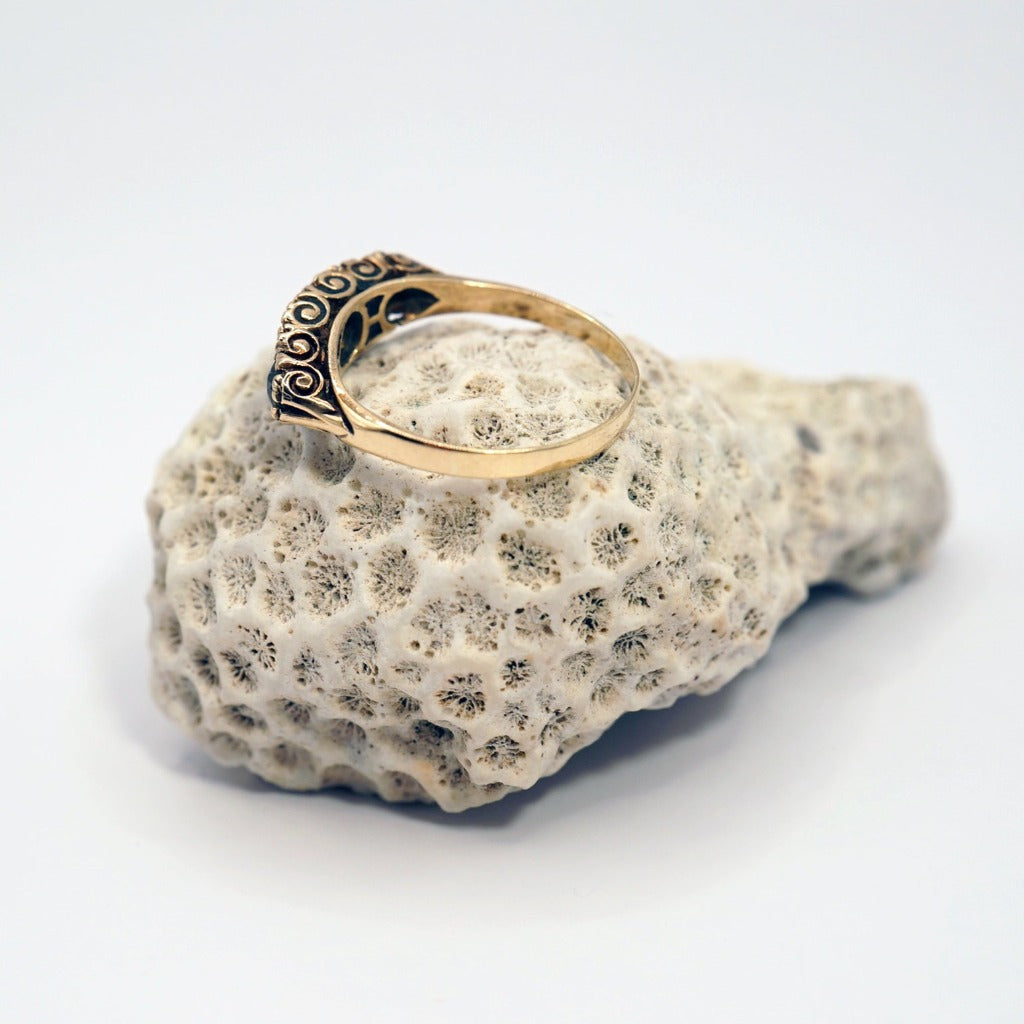 Antique Gold Peridot and Seed Pearl Ring, Badger's Velvet