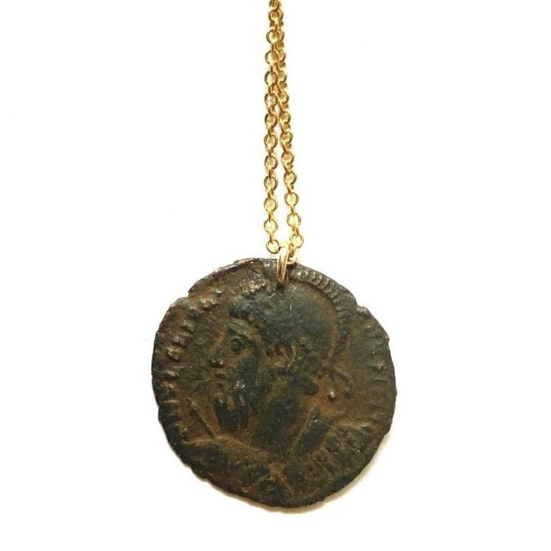 Roman Coin and Fine Belcher Chain Necklace