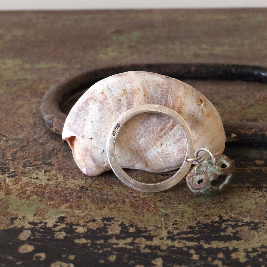 Silver and Antique Bronze Dangle Rings