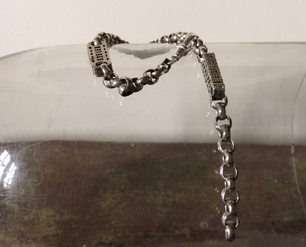 Silver Albert watch chain bracelet 