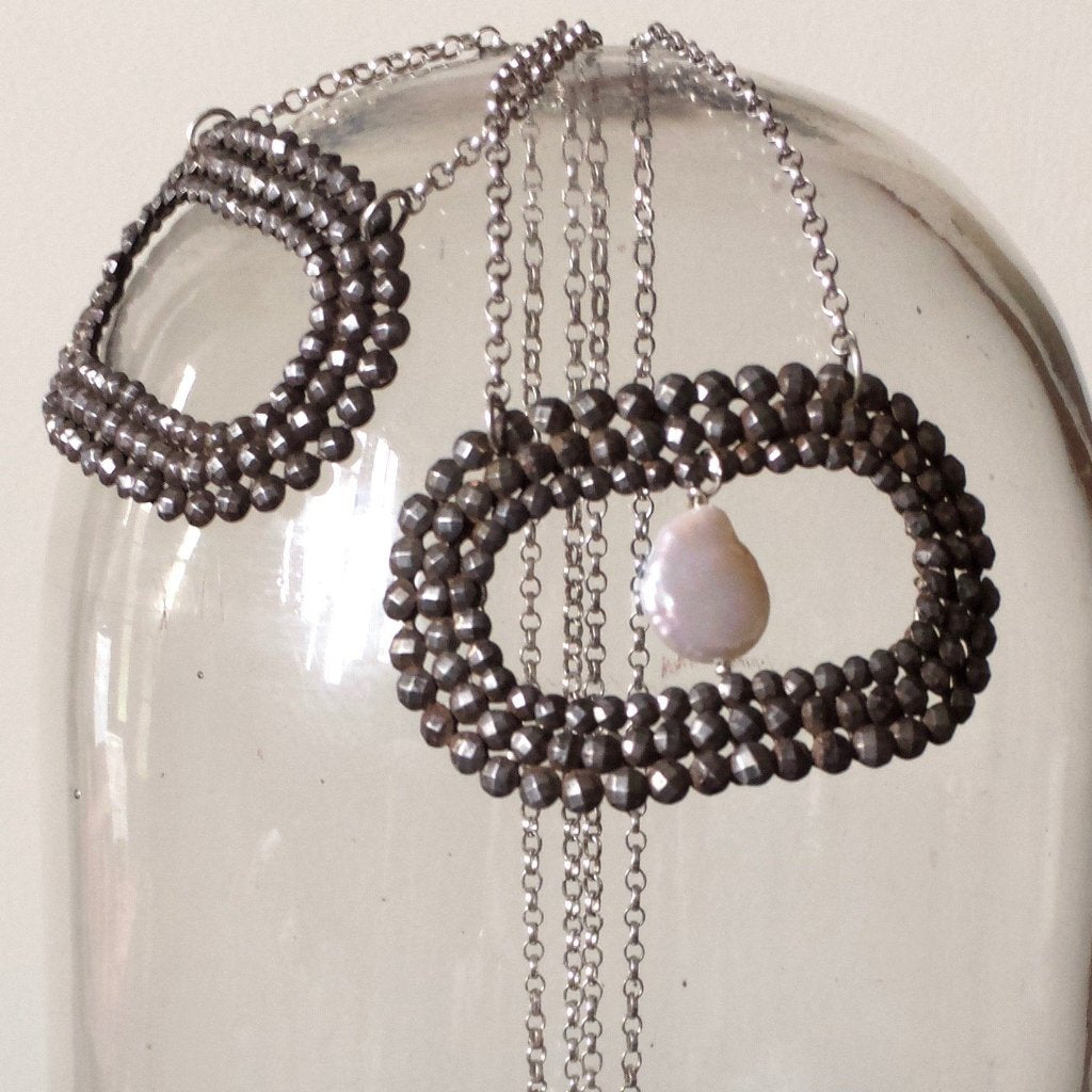 Georgian Cut Steel Buckle Eye & Silver Necklace.