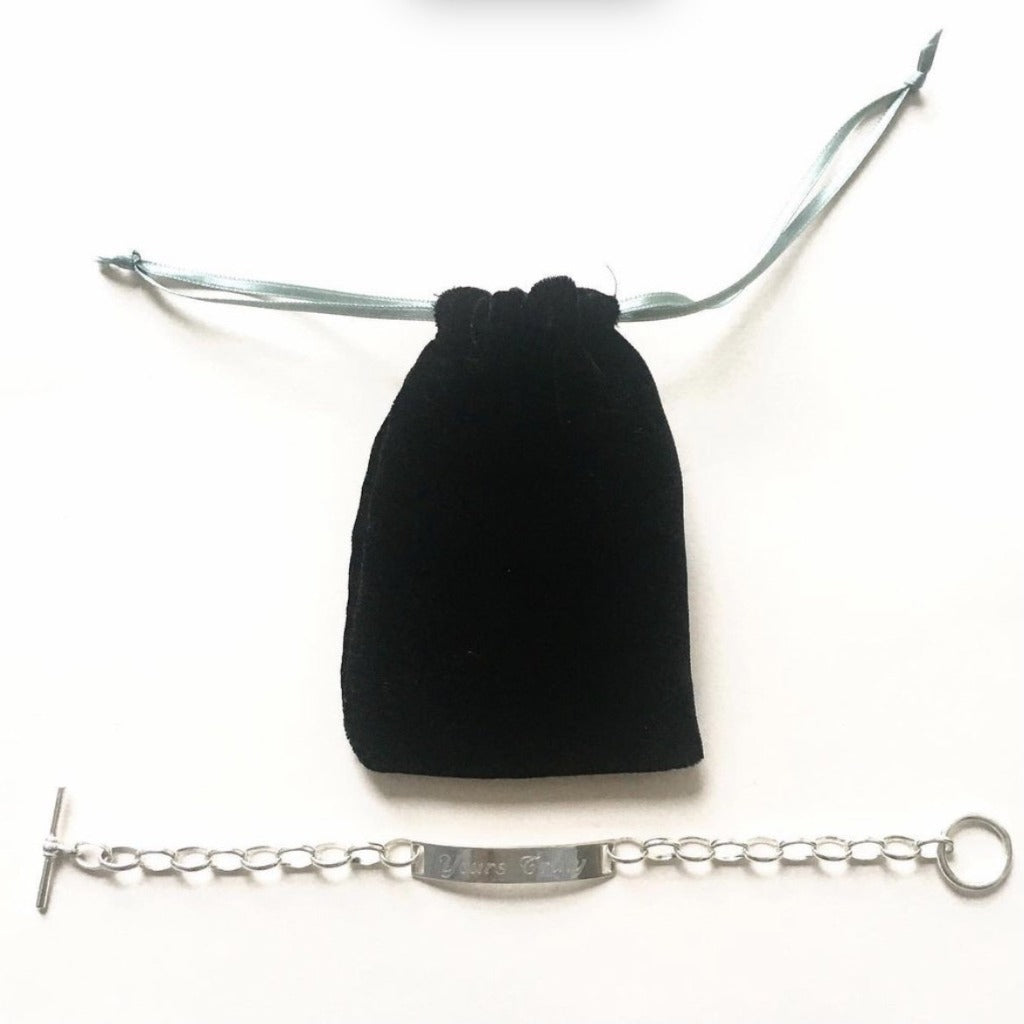 Yours Truly Chunky Silver Unisex ID Bracelet Martha Skye Murphy