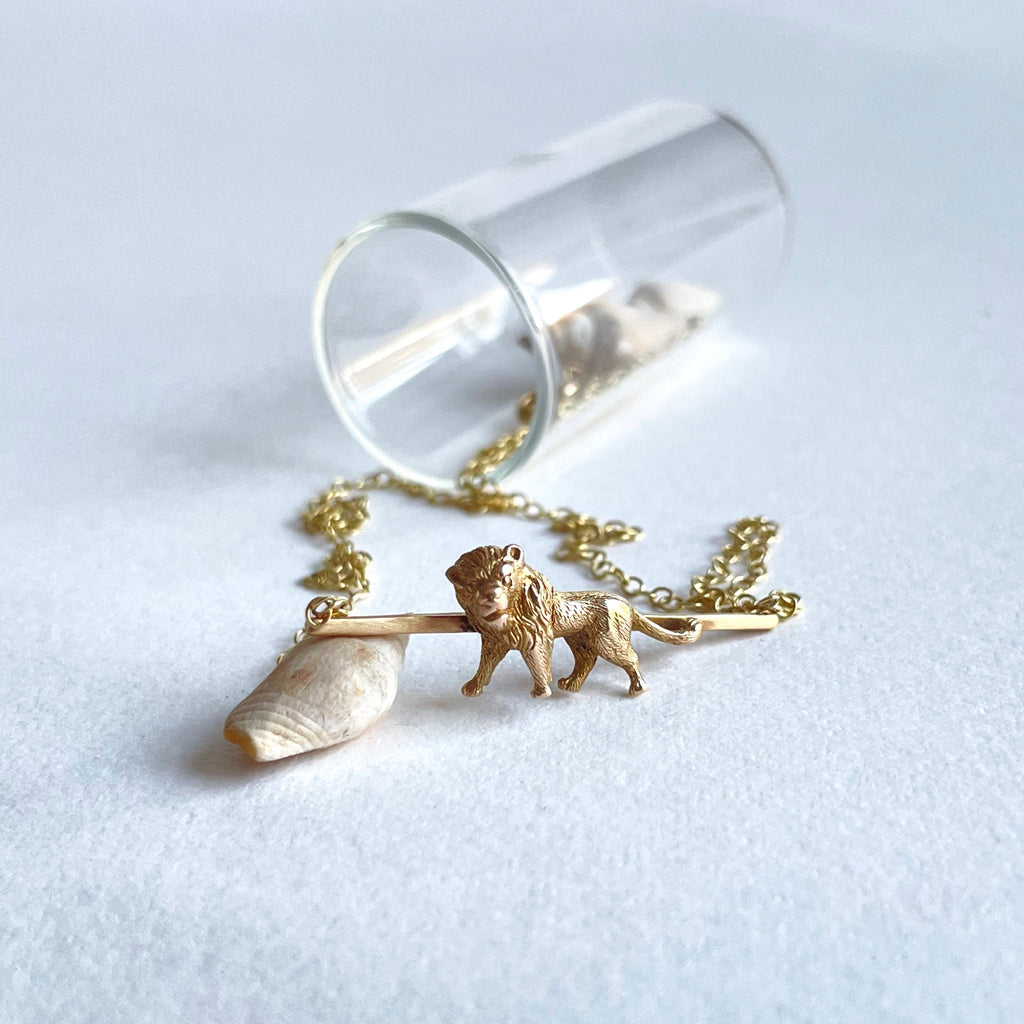 9ct Gold Lion Bar Necklace