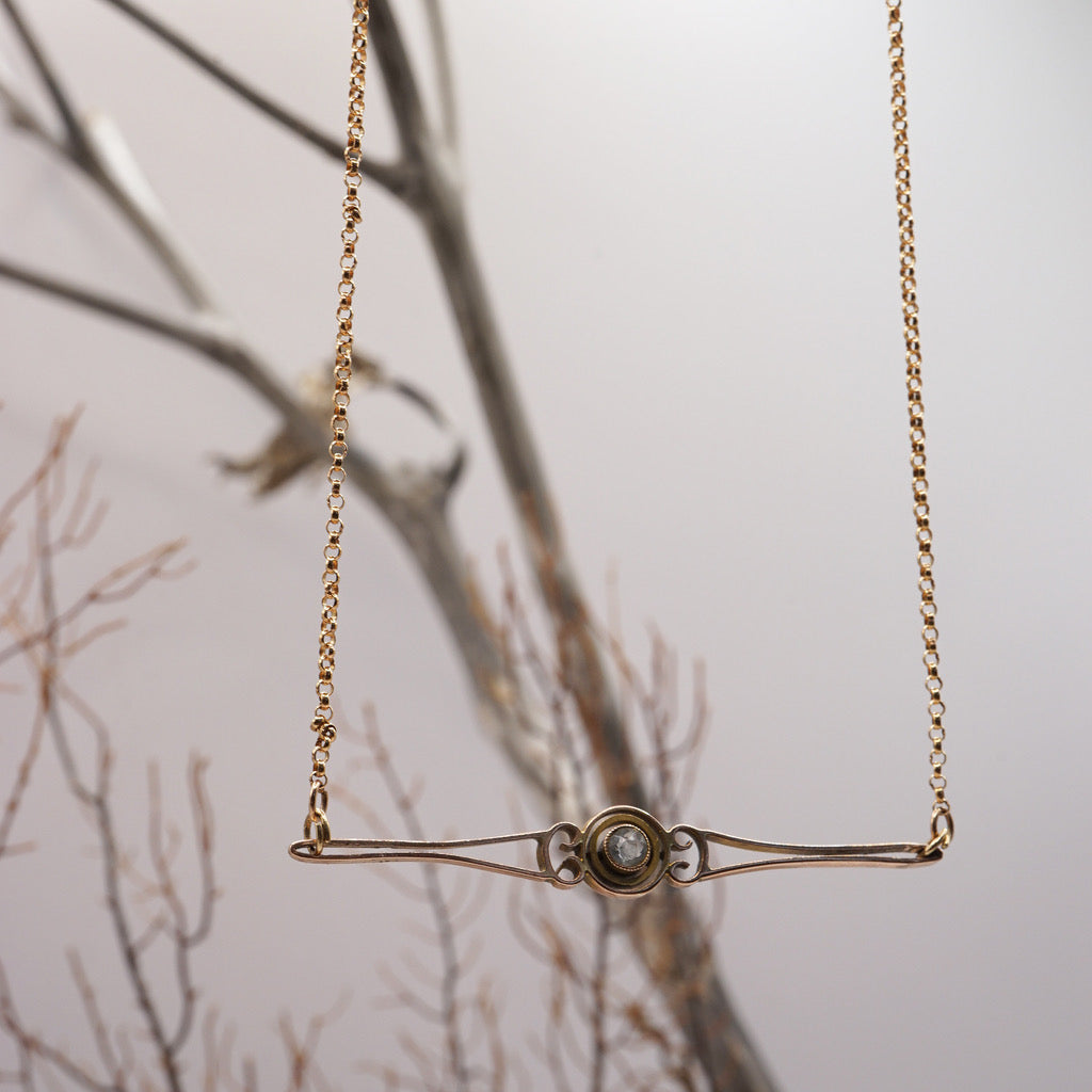 18ct Gold and Sapphire Bar Necklace