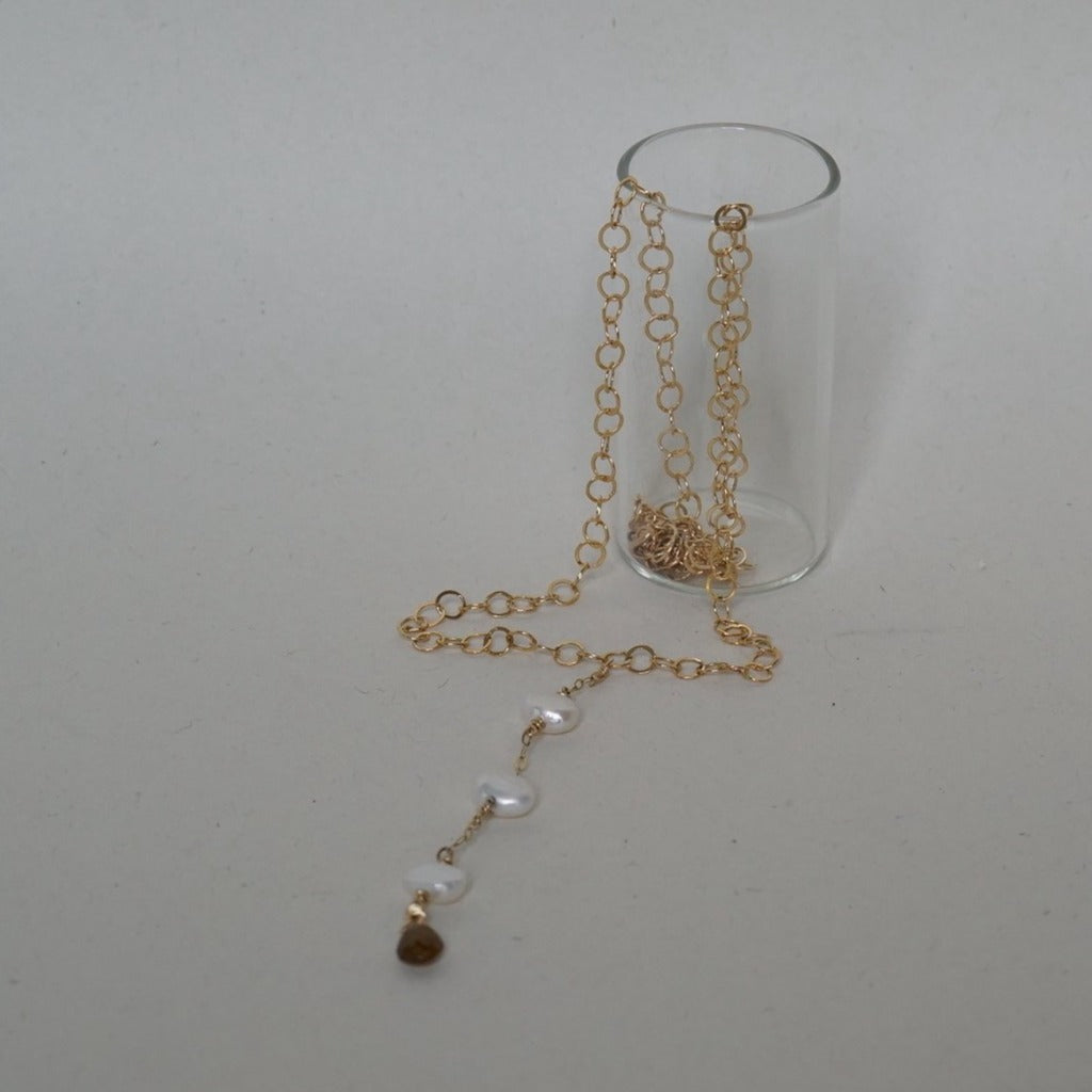 Freshwater Pearl and Tourmaline Necklace Badger's Velvet