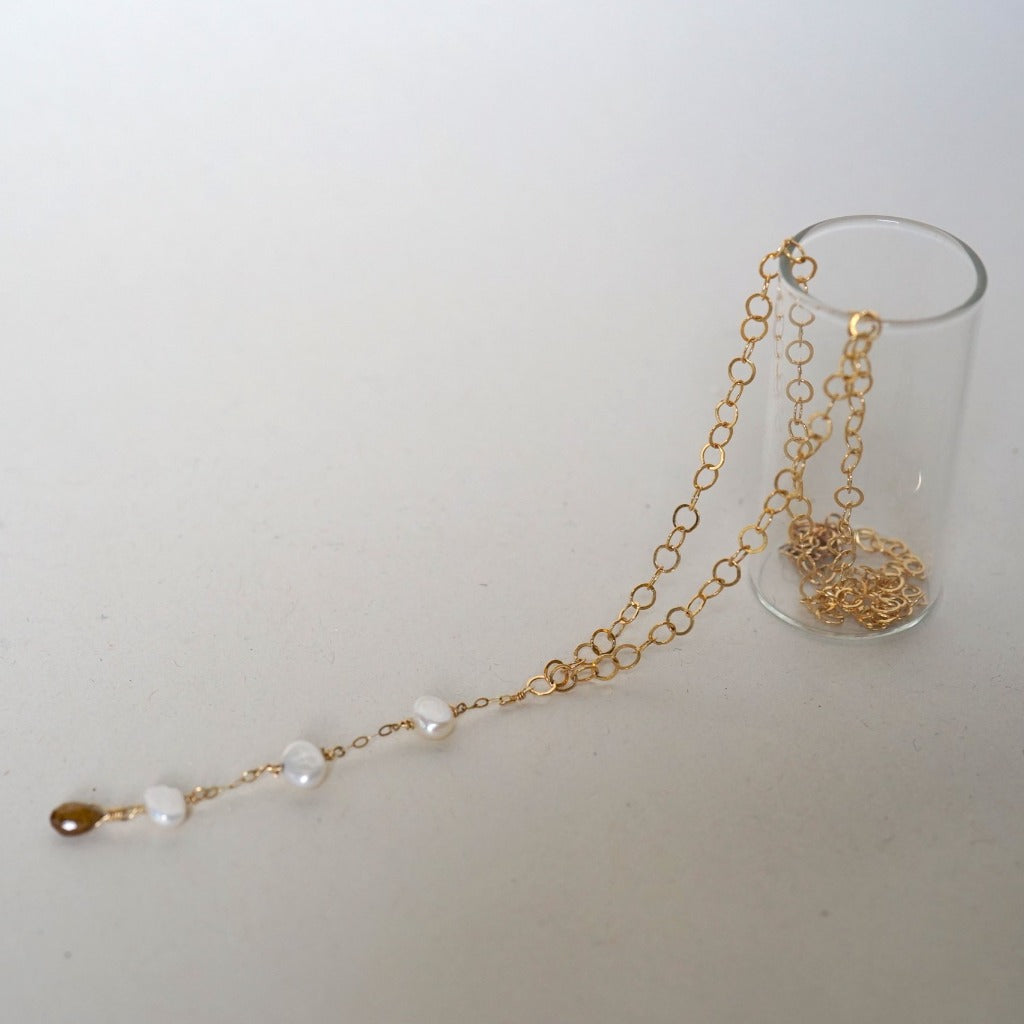 Freshwater Pearl and Tourmaline Necklace Badger's Velvet
