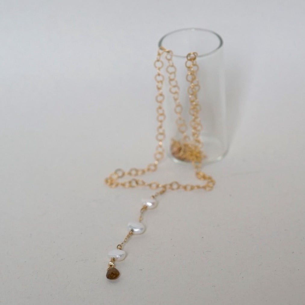 Freshwater Pearl and Tourmaline Necklace Badger's Velvet