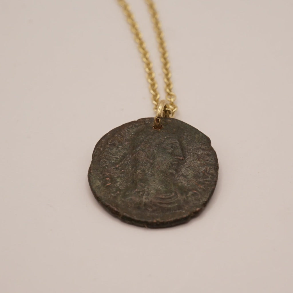 Roman Coin Necklace, Badgers Velvet