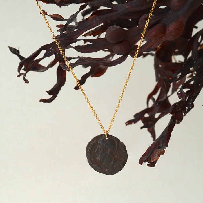 Roman Coin and Fine Belcher Chain Necklace