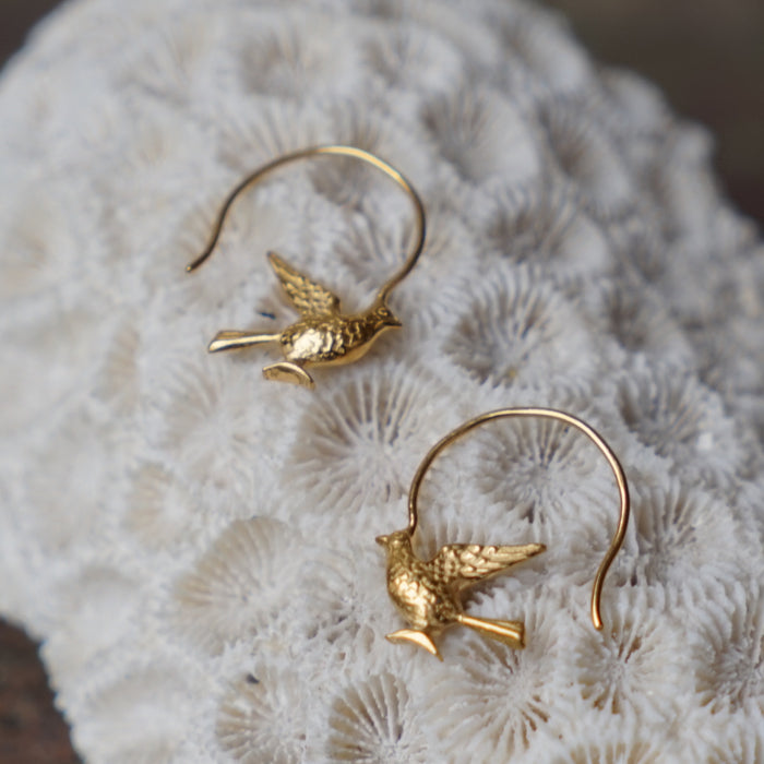 Gold Roman Bird Earrings