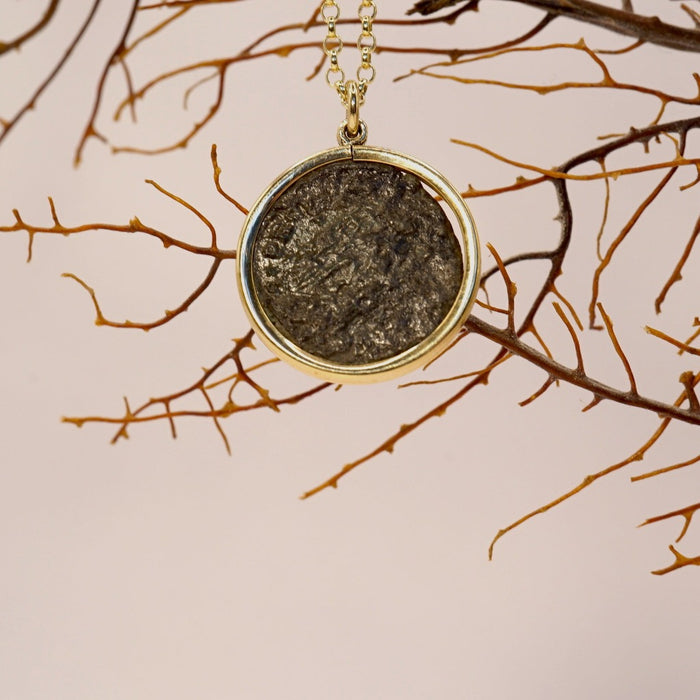 Gold Mounted Roman Coin and Belcher Chain Necklace