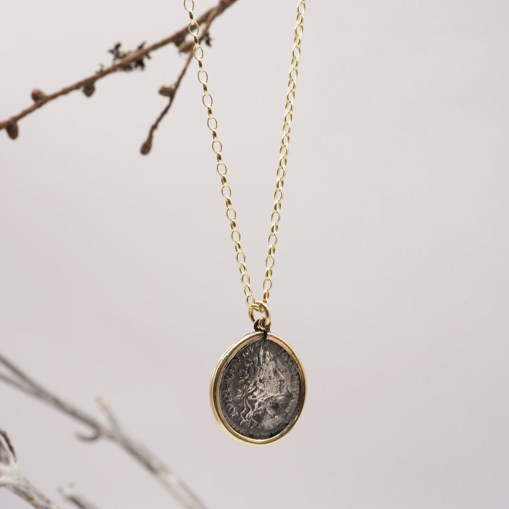 Gold and Silver Roman coin necklace