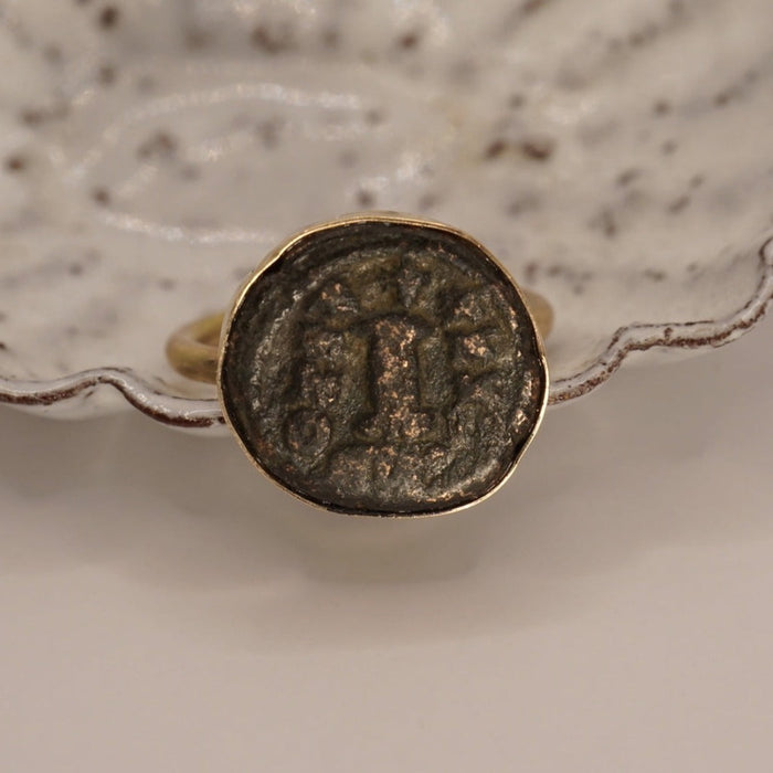Gold Mounted Roman Coin Ring, Badgers Velvet