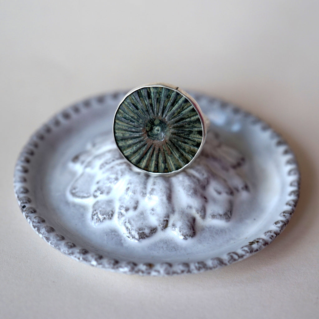 Bronze and silver chunky ring Badger's Velvet