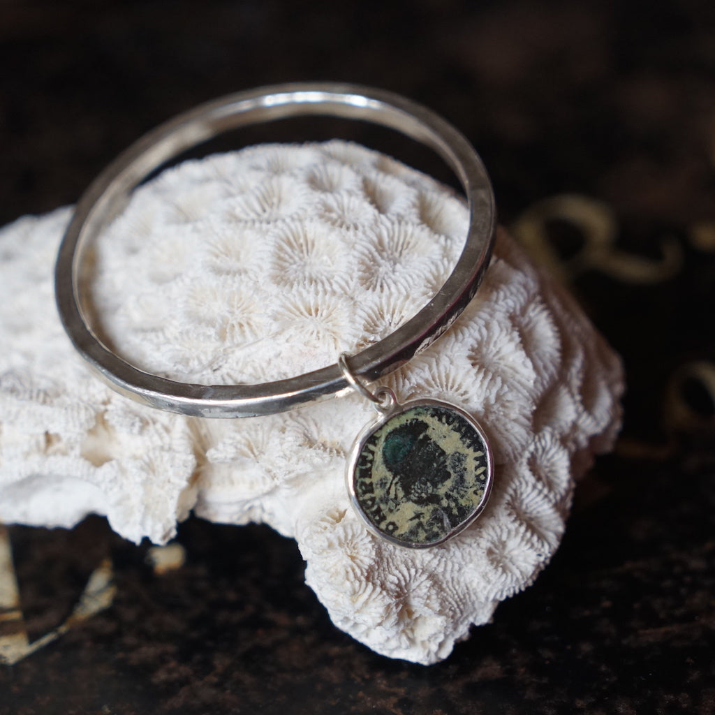 Silver and Roman coin bangle
