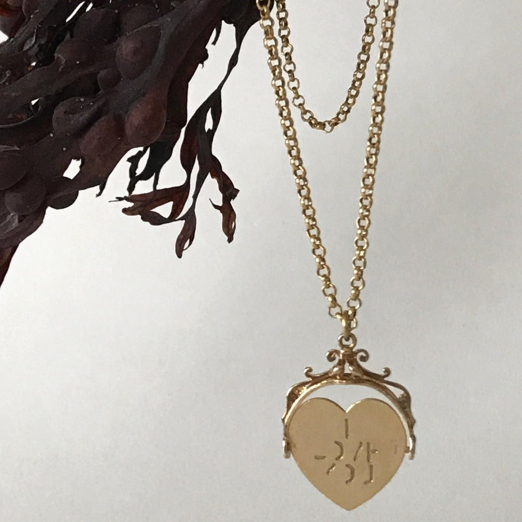 1960s Heart 'I Love You' Spinner Charm and Belcher Chain. Badger's Velvet