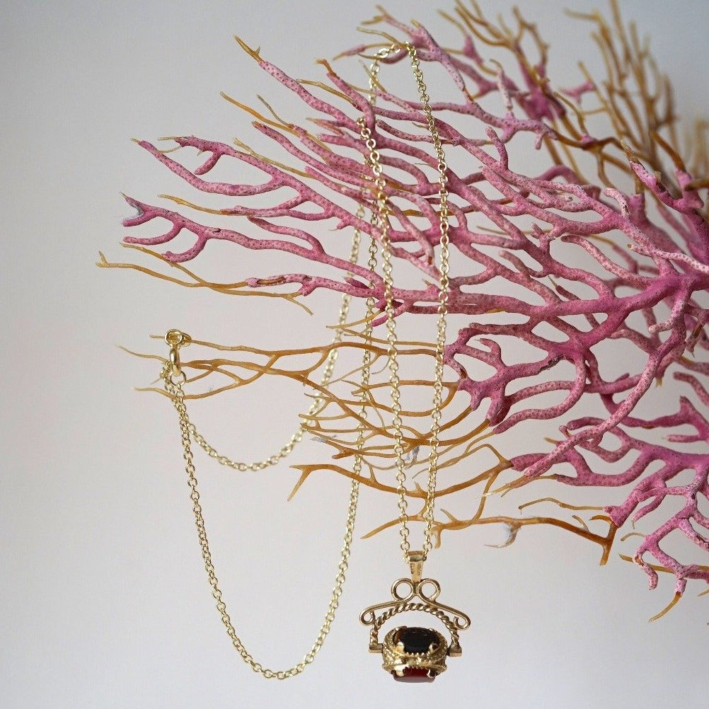 Gold Swivel Fob Stone Necklace. Badger's Velvet