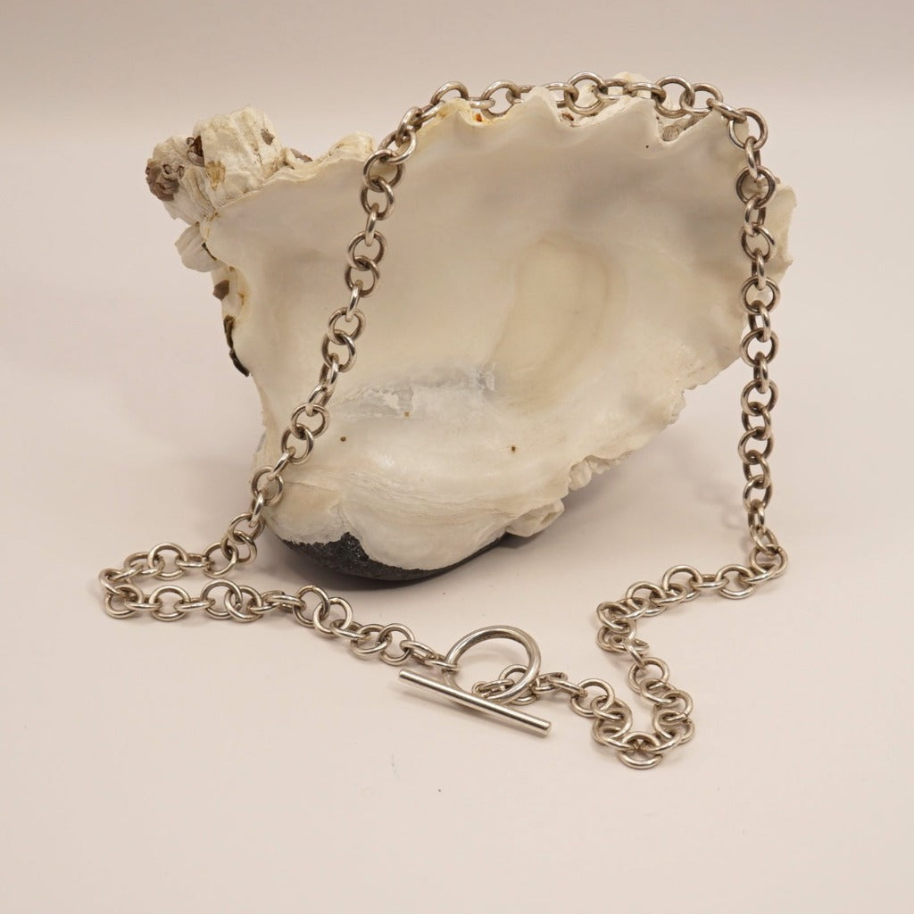 Vintage Silver Round Chain Necklace