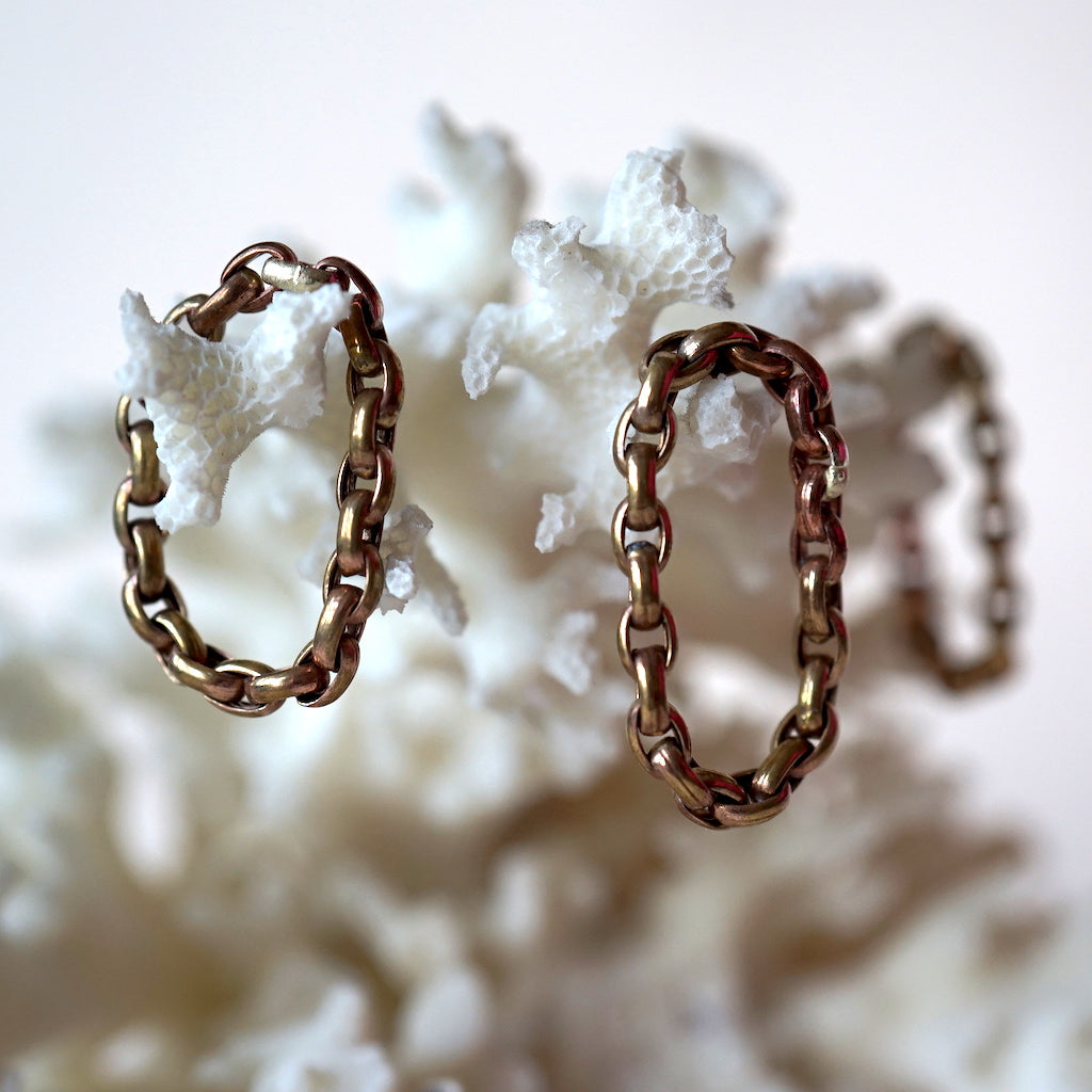 Gold Belcher Chain Rings