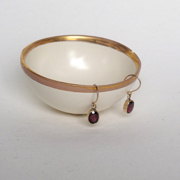 Antique Garnet and Gold Drop Earrings. Badger's Velvet