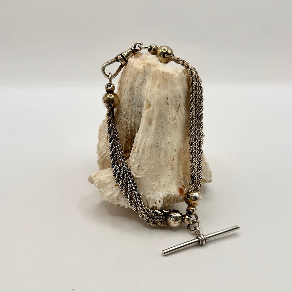 Silver Victorian Albertina Bracelet and T Bar