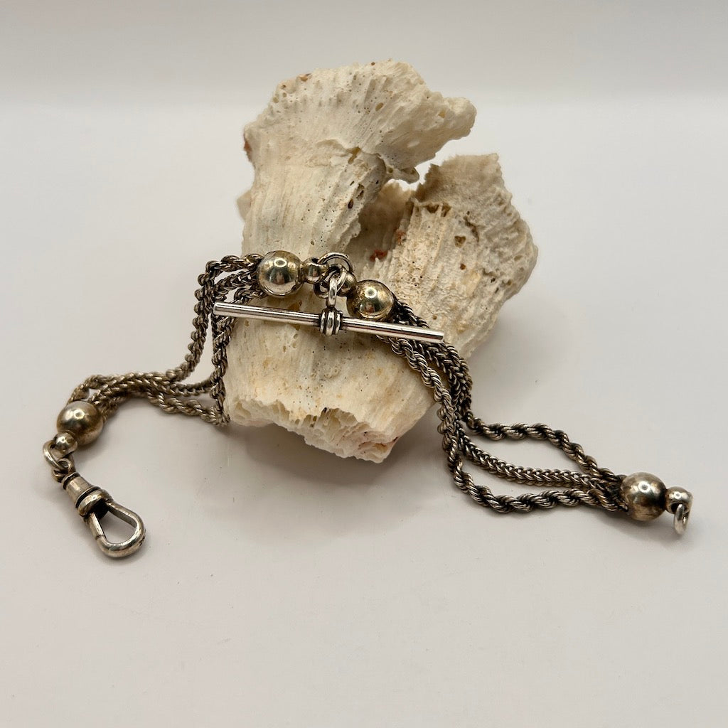 Silver Victorian Albertina Bracelet and T Bar