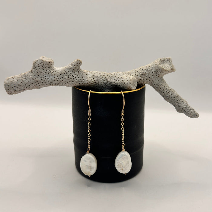 Baroque Chain and Pearl earrings