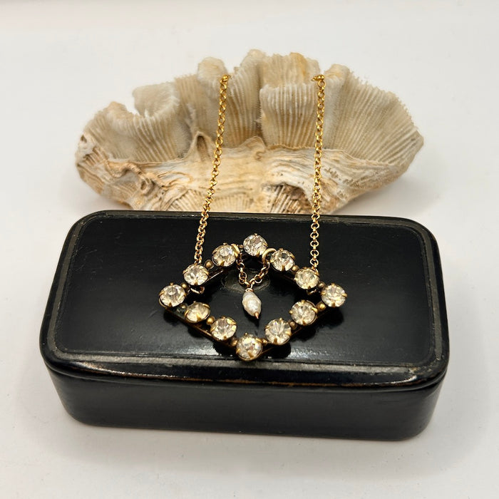 Diamanté Diamond and Pearl Necklace