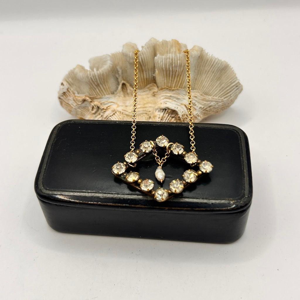 Diamanté Diamond and Pearl Necklace