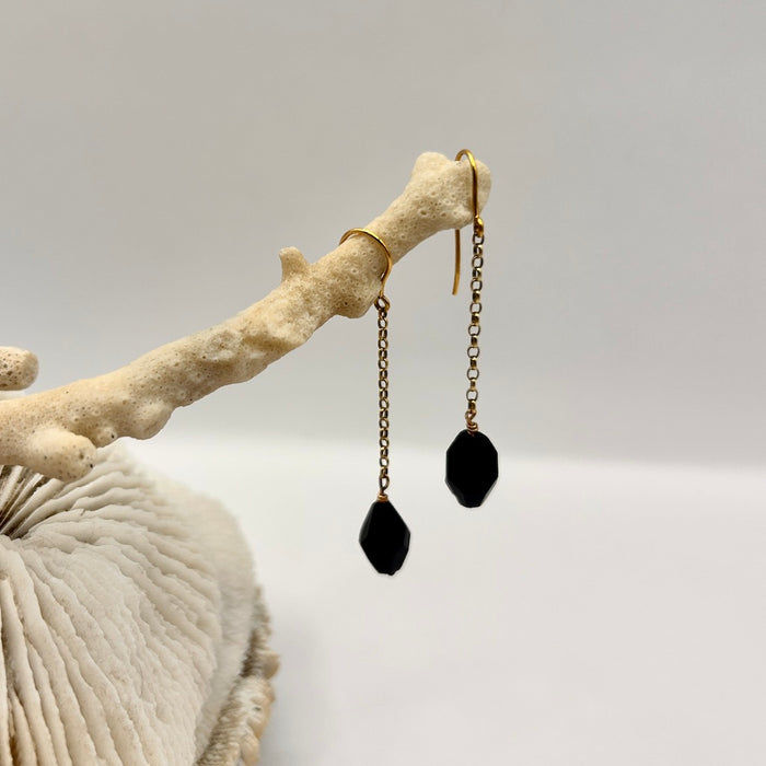 Victorian Faceted Jet Bead Earrings