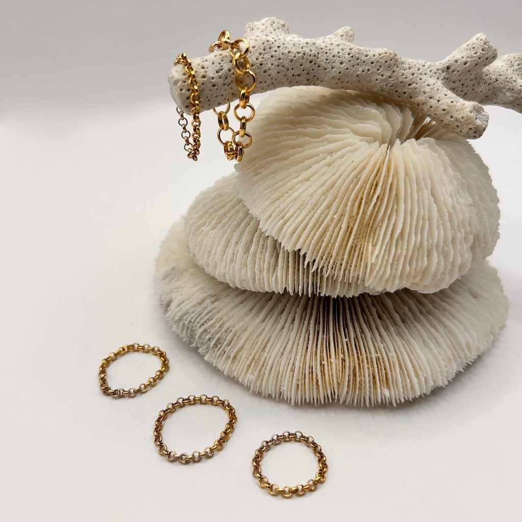 Gold Belcher Chain Ring