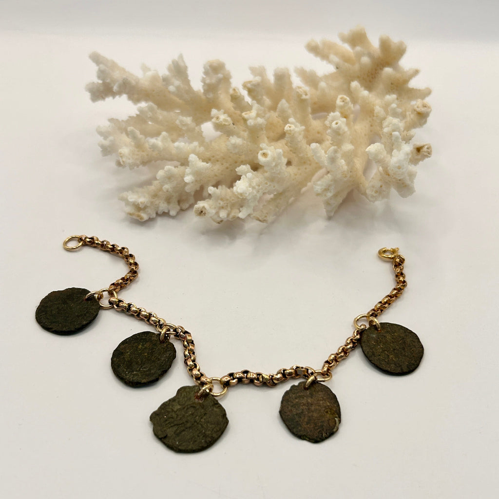 Gold and Roman Coin Bracelet 