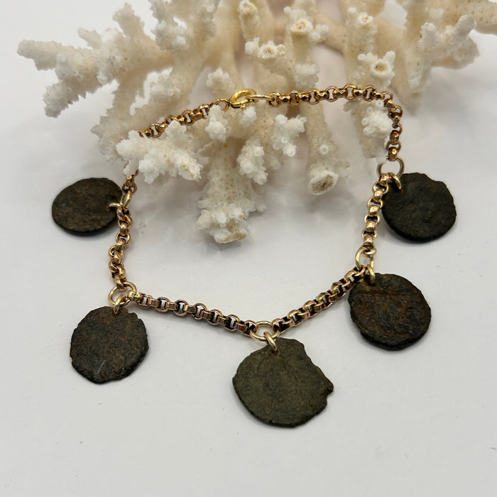 Gold and Roman Coin Bracelet 