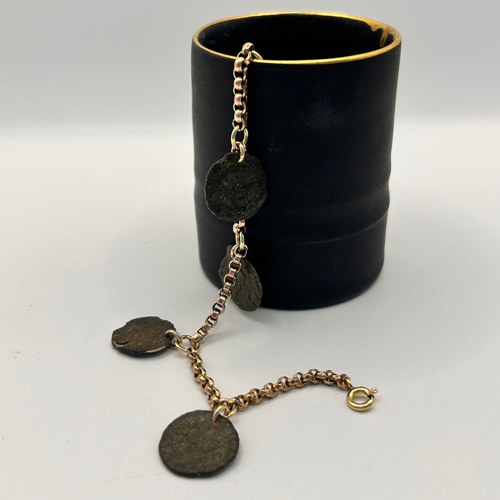 Gold and Roman Coin Bracelet 